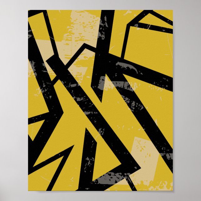 Grunge Abstract Geometric Design Poster (Front)