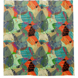 Grunge abstract shower curtain