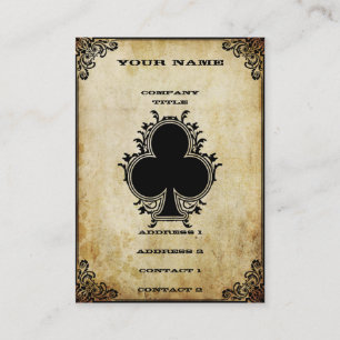 Grunge Ace of Clubs Business Card