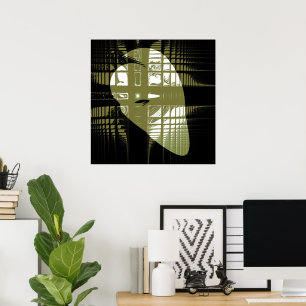 Grunge Aesthetic Fractal Art Poster