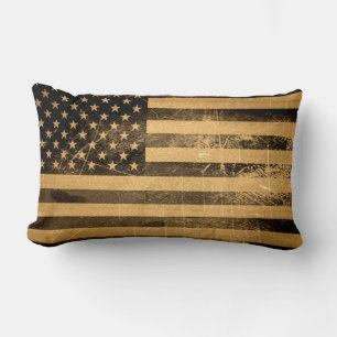 Grunge American Flag 3 Lumbar Cushion
