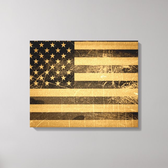 Grunge American Flag 4 Canvas Print (Front)