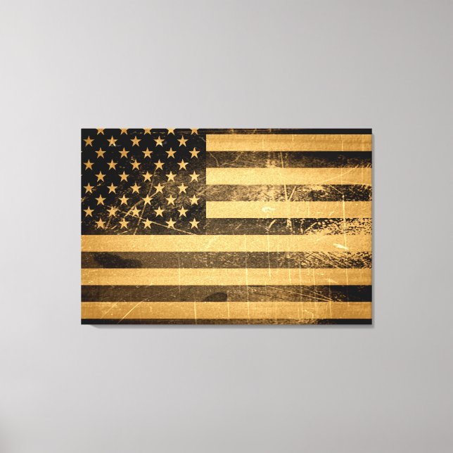 Grunge American Flag 4 Canvas Print (Front)