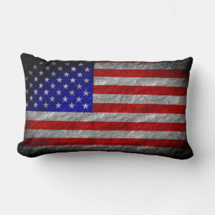 Grunge American Flag 4 Lumbar Cushion