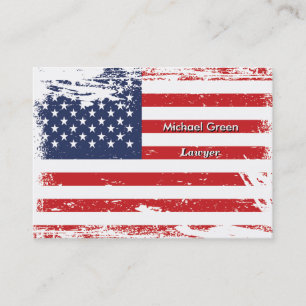 Grunge American Flag Business Card