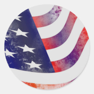 Grunge American Flag Classic Round Sticker