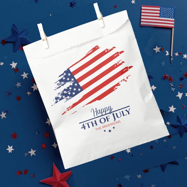 Grunge American Flag Happy 4th July ID1104 Favour Bags (Creator Uploaded)