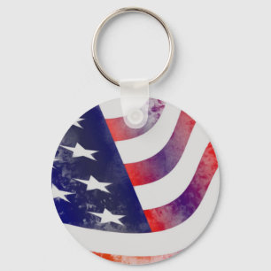 Grunge American Flag Key Ring