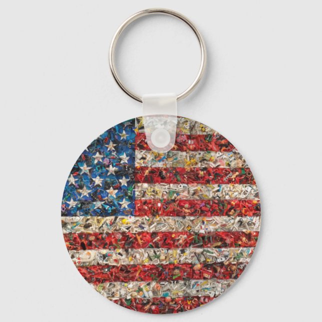 grunge american flag key ring (Front)