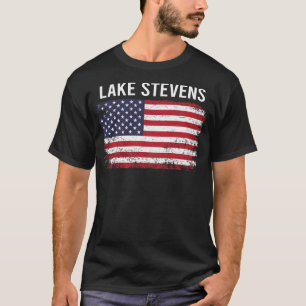 Grunge American Flag Lake Stevens T-Shirt