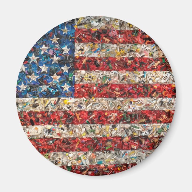 grunge american flag magnet (Front)