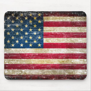 Grunge American Flag Mouse Pad