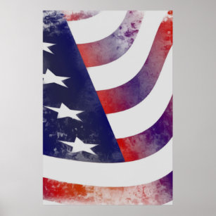 Grunge American Flag Poster