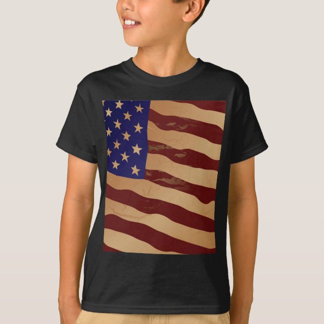Grunge American flag T-Shirt (Front)