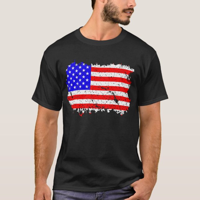 Grunge American Flag T-Shirt (Front)