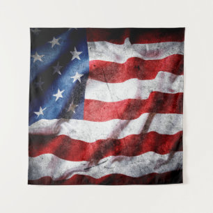 Grunge American flag Tapestry