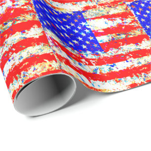 Grunge American Flag Wrapping Paper
