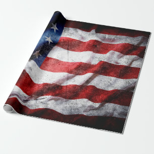 Grunge American flag Wrapping Paper