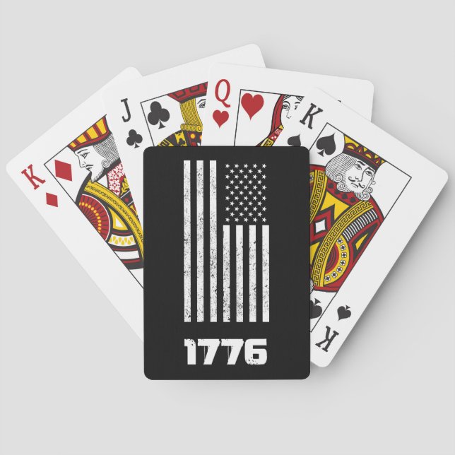 Grunge American Usa Flag Patriotic Us Playing Cards (Back)