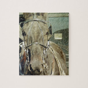 Grunge Amish Buggy Horse Jigsaw Puzzle