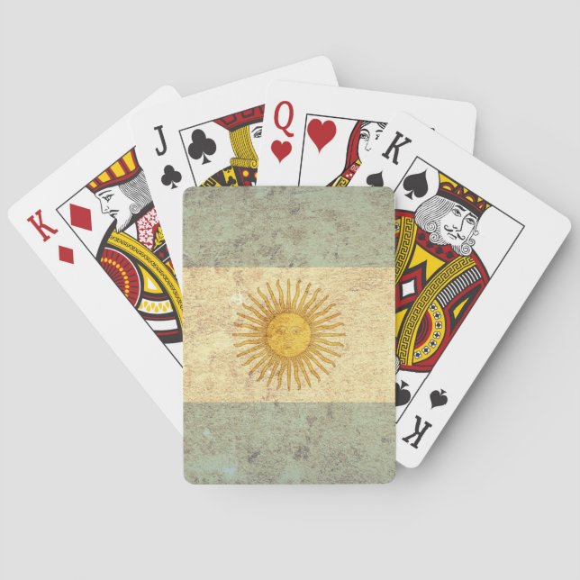 Grunge Argentina Flag Playing Cards (Back)