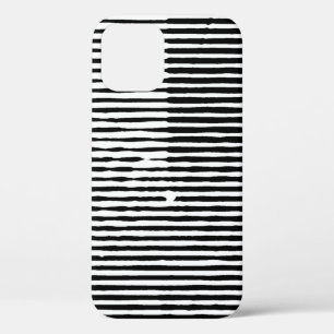 grunge art abstract rough random horizontal lines iPhone 12 case
