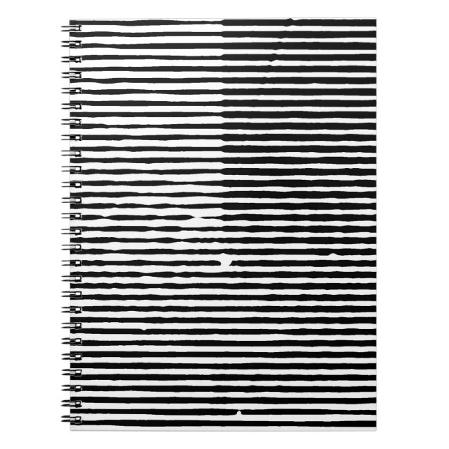 grunge art abstract rough random horizontal lines  notebook (Front)