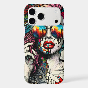 Grunge Art Fractured Woman Abstract