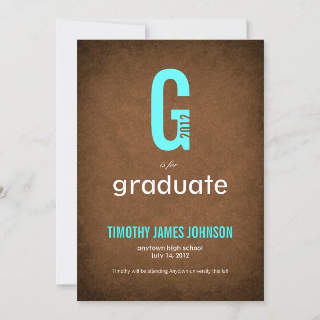 Grunge Backed Graduation Announcement (Front)