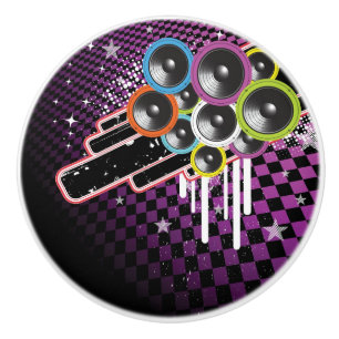 Grunge background ceramic knob