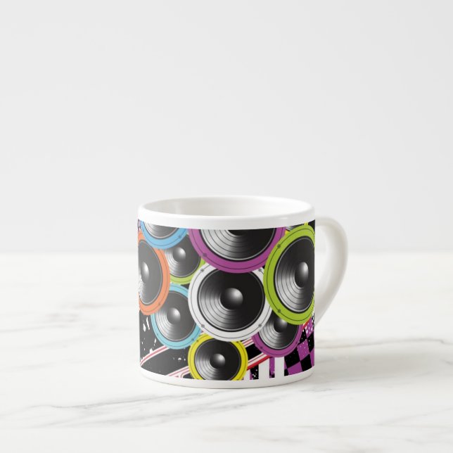 Grunge background espresso cup (Front Right)