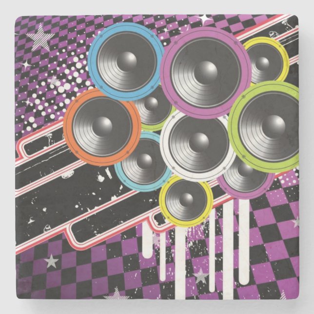 Grunge background stone coaster (Front)