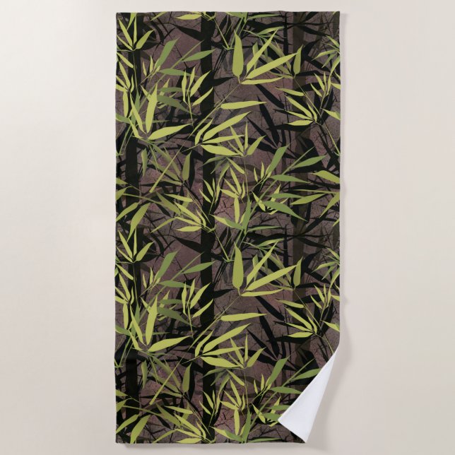 Grunge bamboo forest.  beach towel (Front)