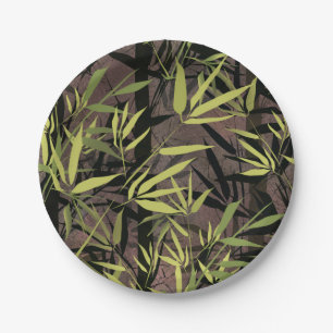 Grunge bamboo forest. paper plate