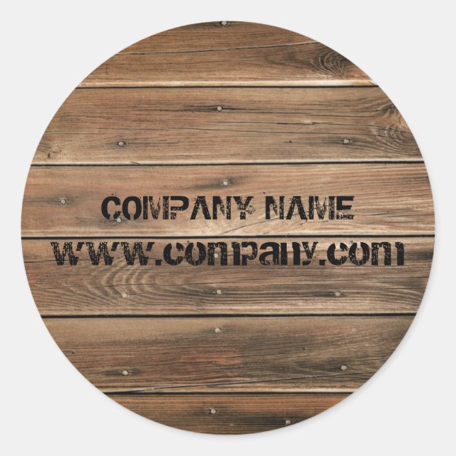 grunge barn wood  Construction Carpentry Classic Round Sticker (Front)