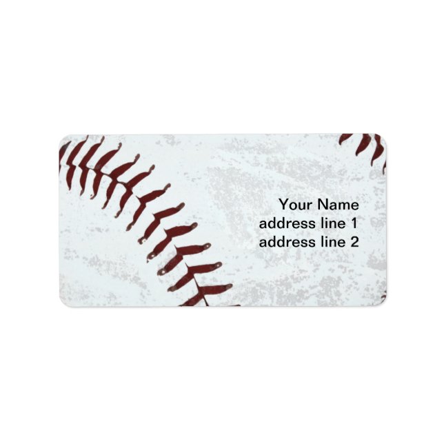 grunge baseball ball address label (Front)
