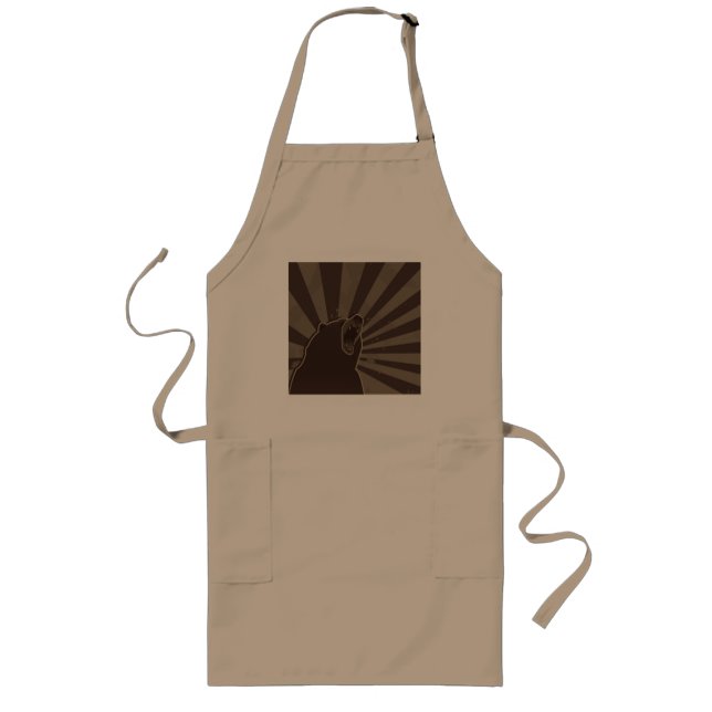 Grunge Bear Long Apron (Front)