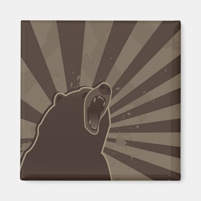 Grunge Bear Magnet (Front)