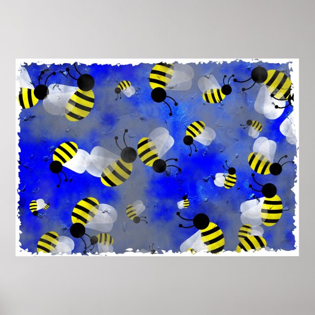 Grunge Bees Poster (Front)