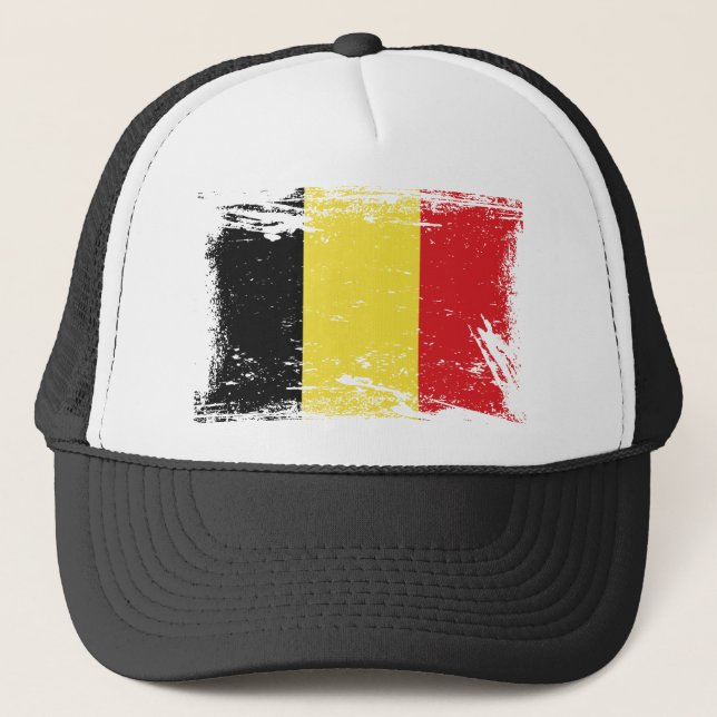 Grunge Belgium Flag Trucker Hat (Front)