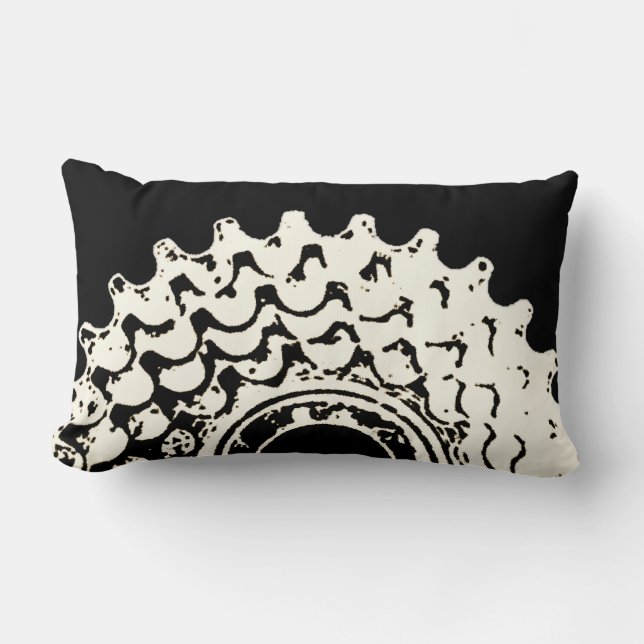 Grunge Bicycle Cog Throw Pillow (Front)