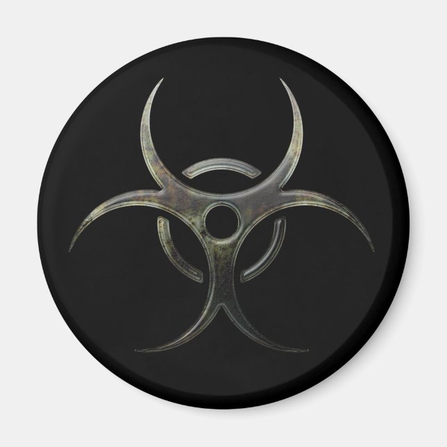 Grunge Biohazard Symbol Magnet (Front)