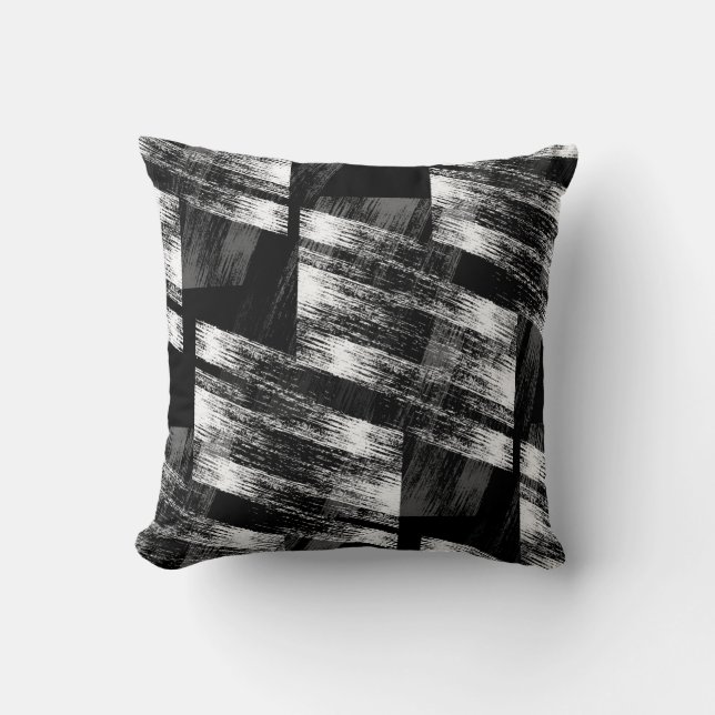 Grunge black and white abstraction. cushion (Front)