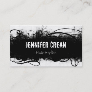 Grunge Black and White Business Card