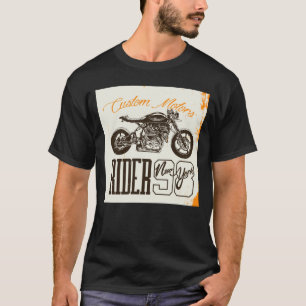 Grunge Black Custom Moto Rider Design T-Shirt