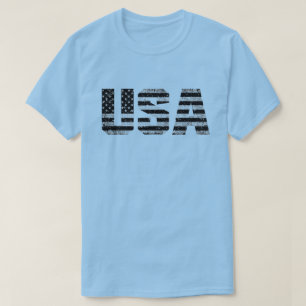 Grunge Black & White USA Typography T-Shirt