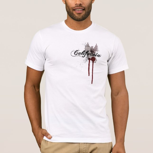 Grunge Blood Splatter California T-Shirt (Front)