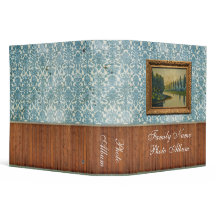 Grunge Blue Damask Photo Album