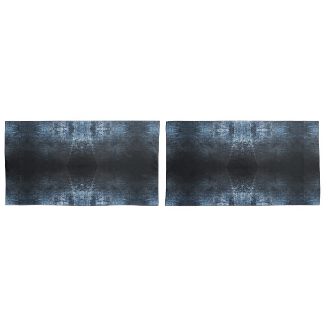 Grunge Blue Grey Metal Pillowcase (Front-Set)