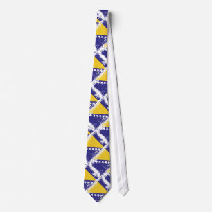 Grunge Bosnia and Herzegovina Flag Tie